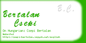 bertalan csepi business card